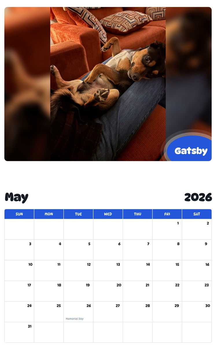 2026 - 2027 Gatsby - Pawidols Pet Calendar