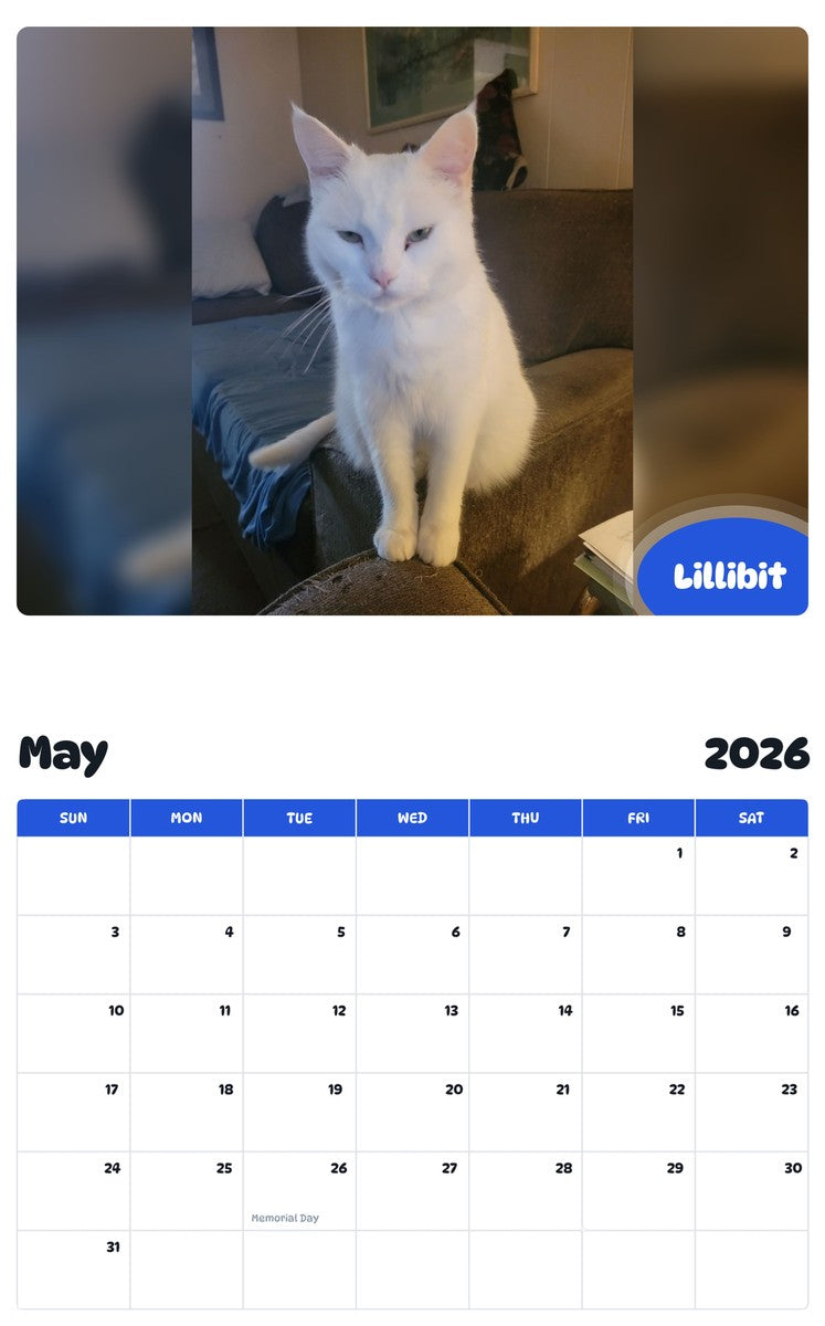2026 - 2027 Lillibit - Pawidols Pet Calendar