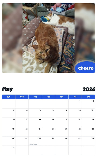 2026 - 2027 Cheeto - Pawidols Pet Calendar