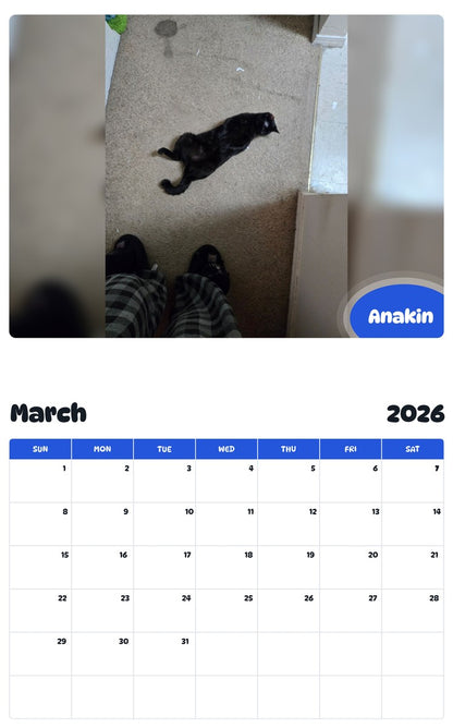 November 2025 - October 2026 Anakin - Pawidols Pet Calendar