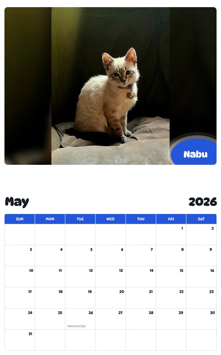 2026 - 2027 Nabu - Pawidols Pet Calendar