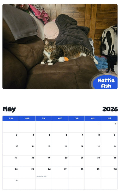 2026 - 2027 Nettie Fish - Pawidols Pet Calendar