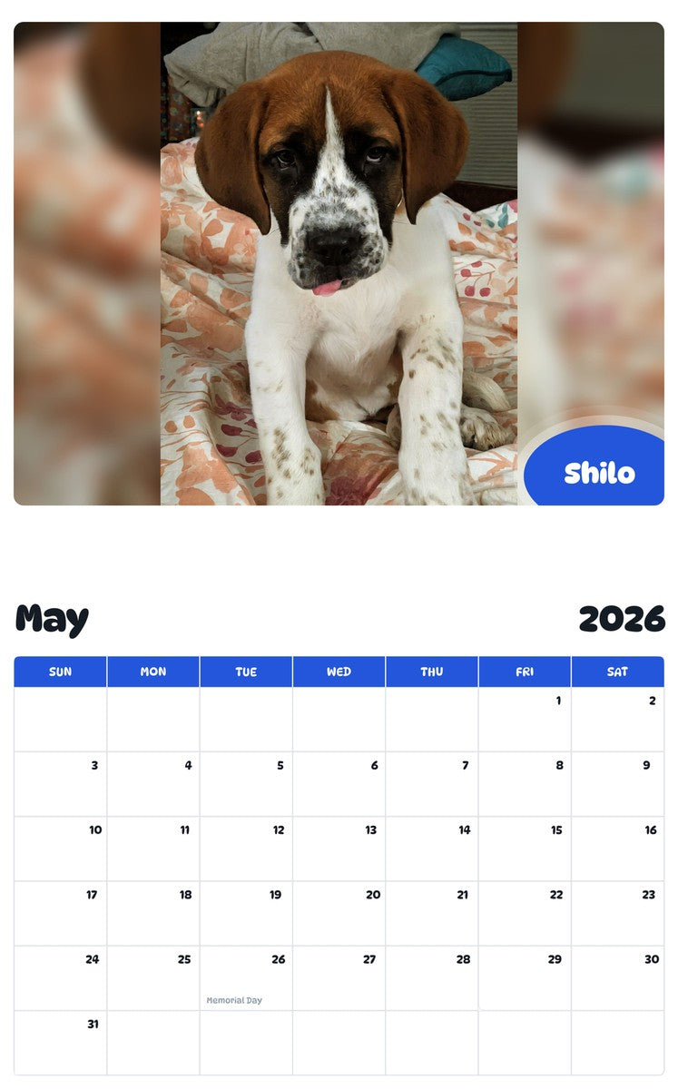 2026 - 2027 Shilo - Pawidols Pet Calendar