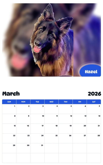 November 2025 - October 2026 Hazel - Pawidols Pet Calendar