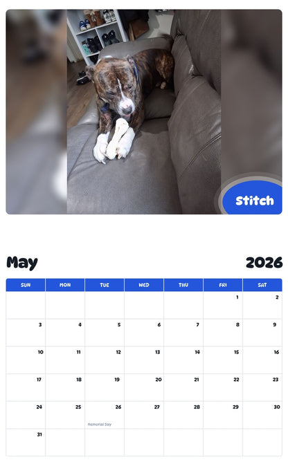 2026 - 2027 Stitch - Pawidols Pet Calendar