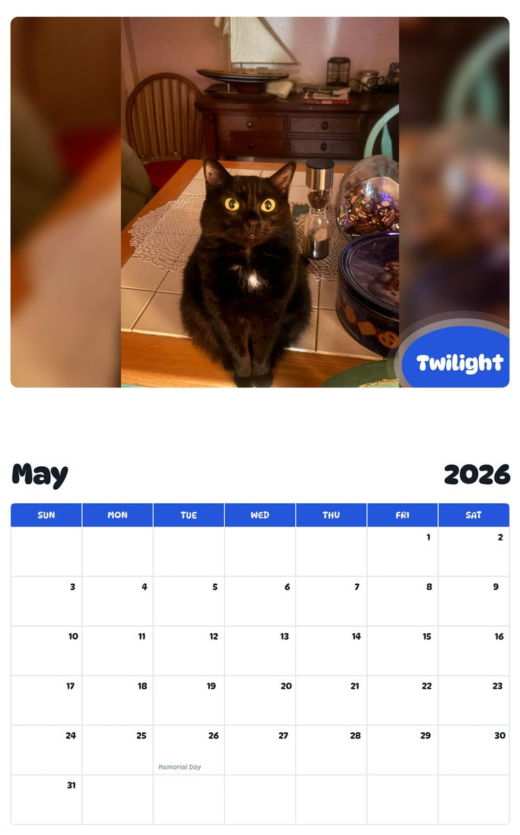 2026 - 2027 Twilight - Pawidols Pet Calendar