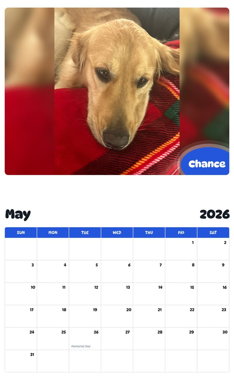 2026 - 2027 Chance - Pawidols Pet Calendar