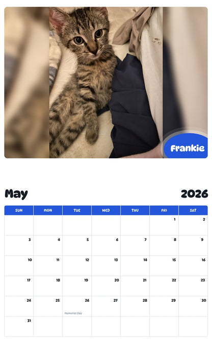 2026 - 2027 Frankie - Pawidols Pet Calendar