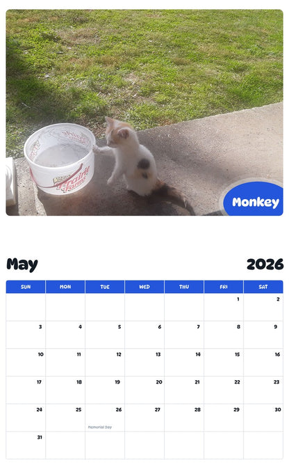 2026 - 2027 Monkey - Pawidols Pet Calendar