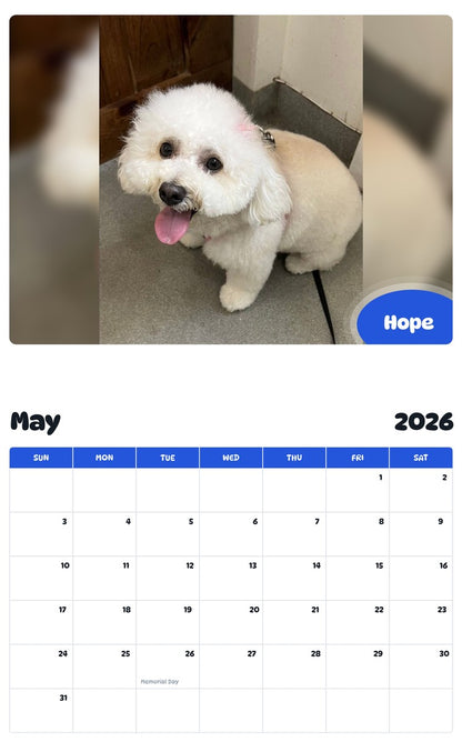 2026 - 2027 Hope - Pawidols Pet Calendar