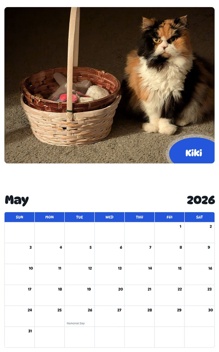 2026 - 2027 Kiki - Pawidols Pet Calendar