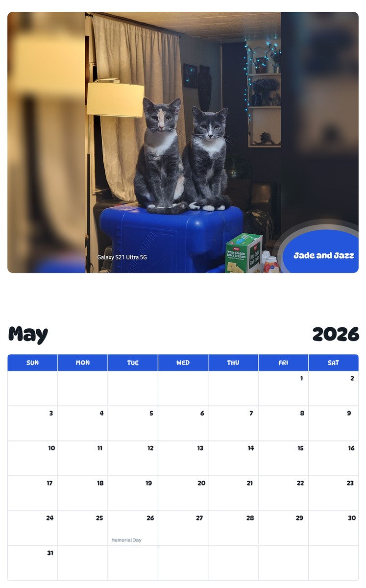 2026 - 2027 Jade and Jazz - Pawidols Pet Calendar