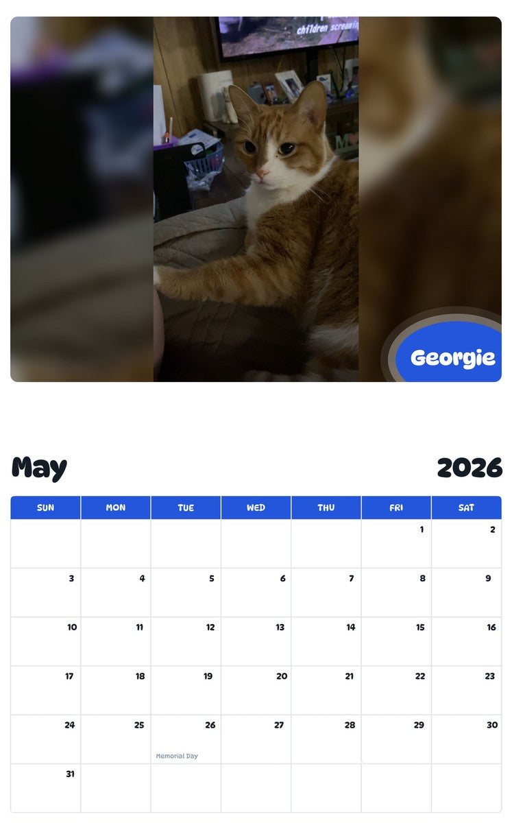 2026 - 2027 Georgie - Pawidols Pet Calendar