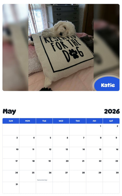 2026 - 2027 Katie - Pawidols Pet Calendar