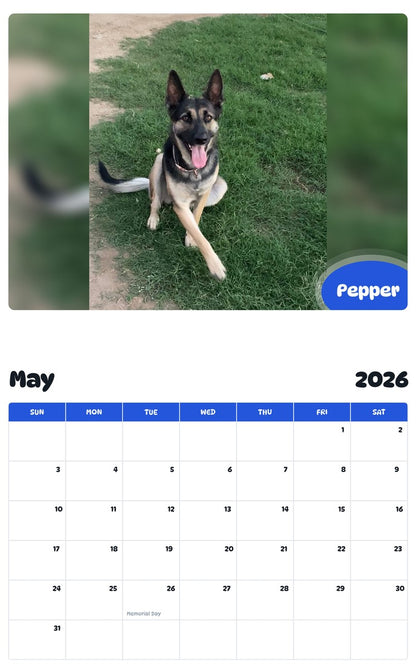 2026 - 2027 Pepper - Pawidols Pet Calendar