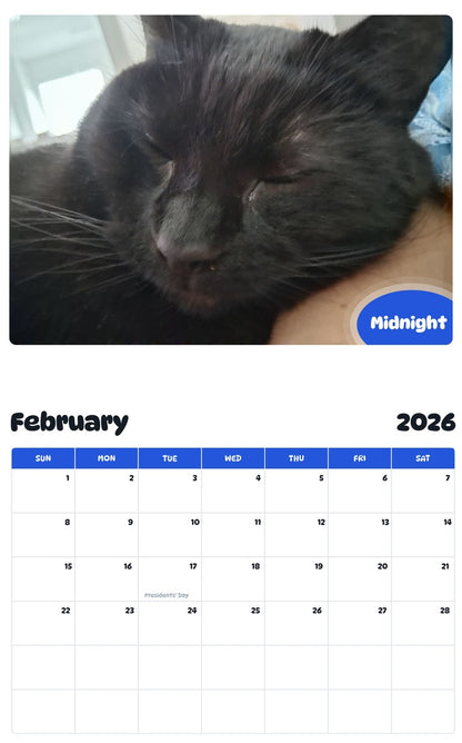 October 2025 - September 2026 Midnight - Pawidols Pet Calendar