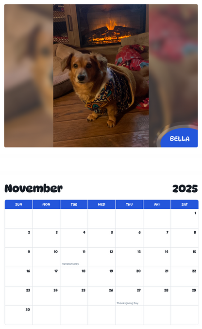 July 2025 - June 2026 Bella - Pawidols Pet Calendar