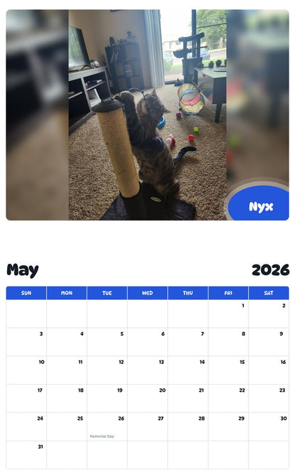 2026 - 2027 Nyx - Pawidols Pet Calendar