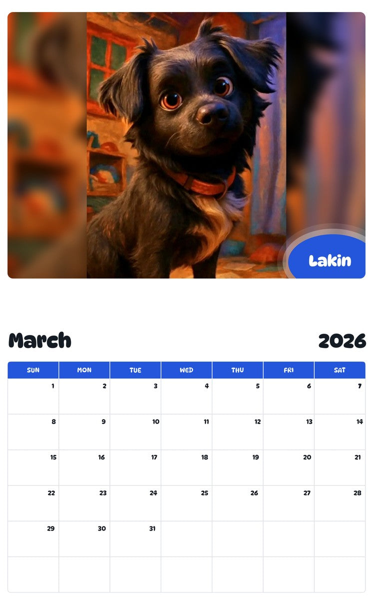 November 2025 - October 2026 Lakin - Pawidols Pet Calendar