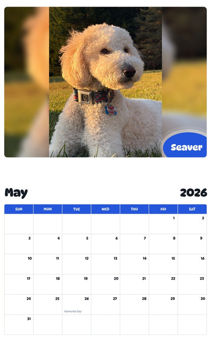 2026 - 2027 Seaver - Pawidols Pet Calendar