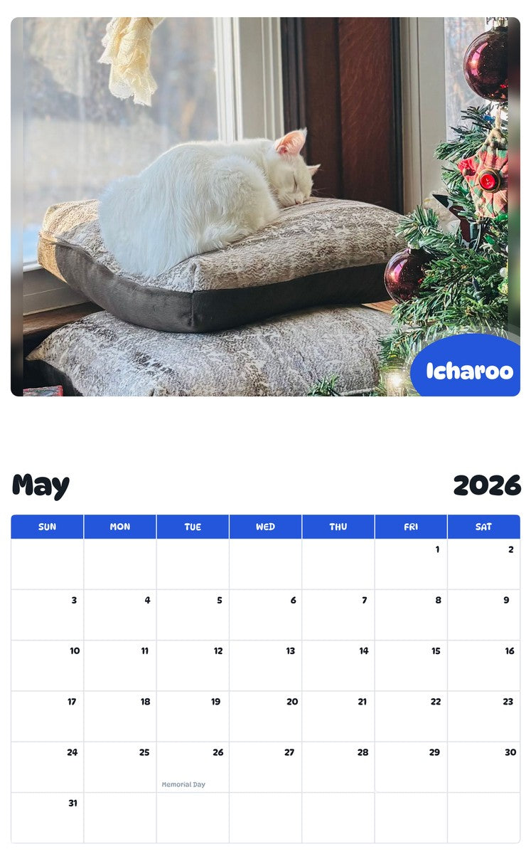 2026 - 2027 Icharoo - Pawidols Pet Calendar