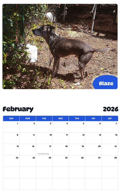 October 2025 - September 2026 Blaze - Pawidols Pet Calendar