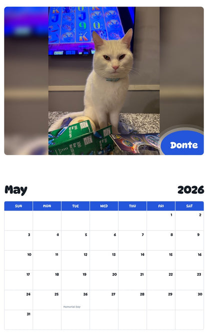 2026 - 2027 Donte - Pawidols Pet Calendar