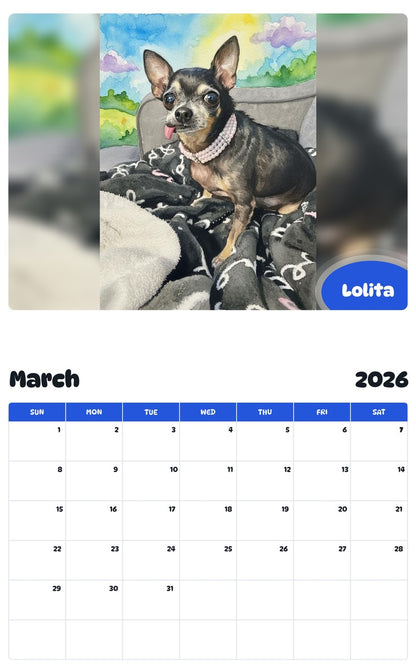 November 2025 - October 2026 Lolita - Pawidols Pet Calendar