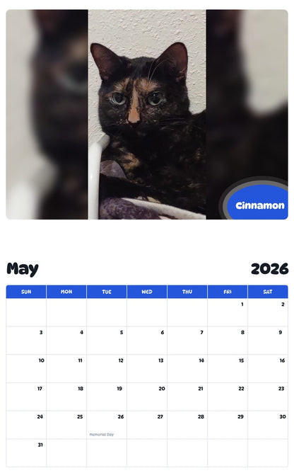 2026 - 2027 Cinnamon - Pawidols Pet Calendar
