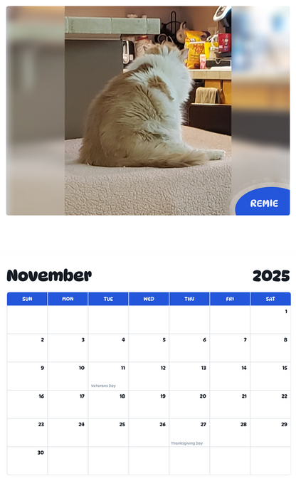 July 2025 - June 2026 Remie - Pawidols Pet Calendar
