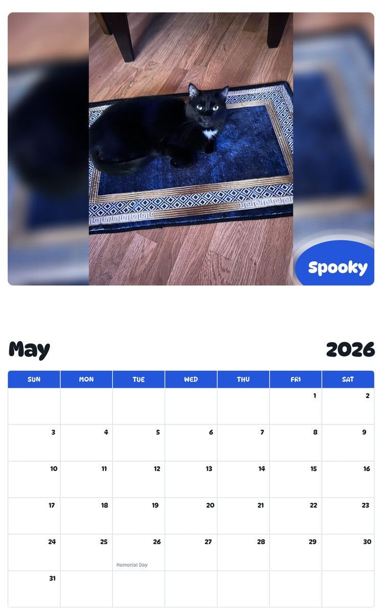 2026 - 2027 Spooky - Pawidols Pet Calendar