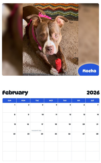 October 2025 - September 2026 Mocha - Pawidols Pet Calendar