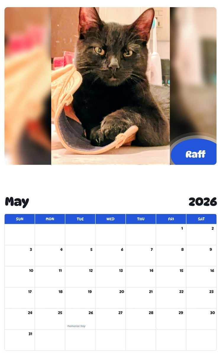 2026 - 2027 Raff - Pawidols Pet Calendar