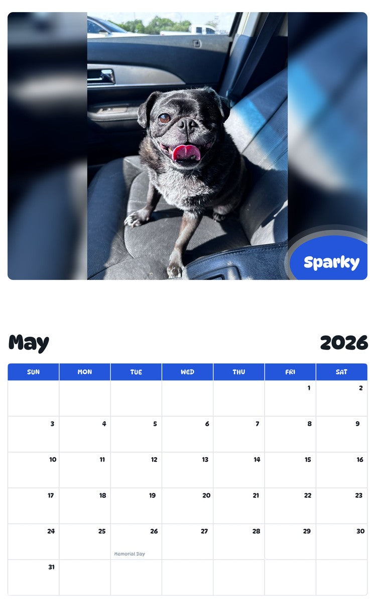 2026 - 2027 Sparky - Pawidols Pet Calendar