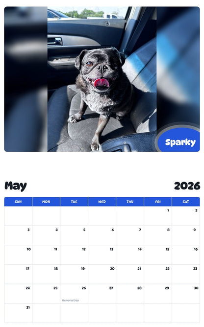 2026 - 2027 Sparky - Pawidols Pet Calendar