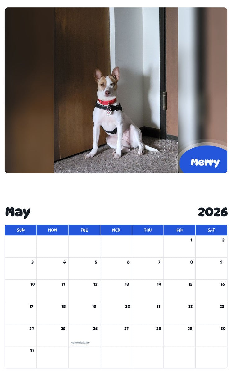 2026 - 2027 Merry - Pawidols Pet Calendar