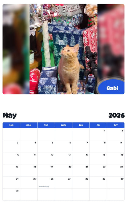 2026 - 2027 Babi - Pawidols Pet Calendar