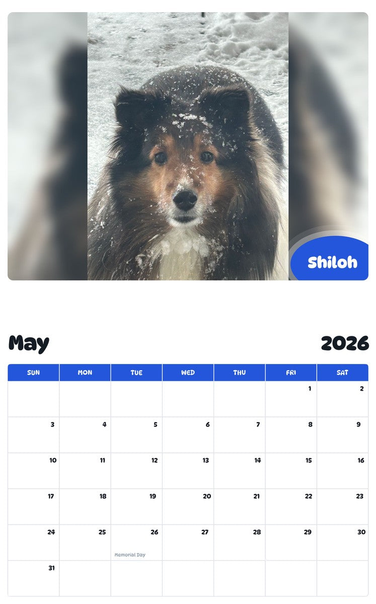 2026 - 2027 Shiloh - Pawidols Pet Calendar