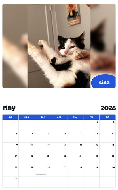 2026 - 2027 Lina - Pawidols Pet Calendar