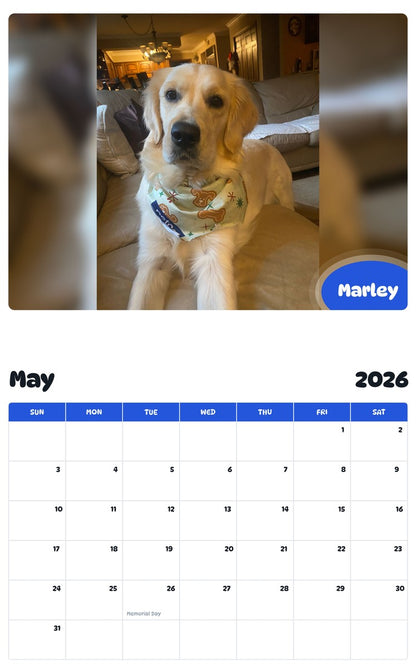 2026 - 2027 Marley - Pawidols Pet Calendar