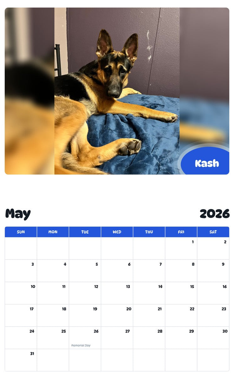 2026 - 2027 Kash - Pawidols Pet Calendar