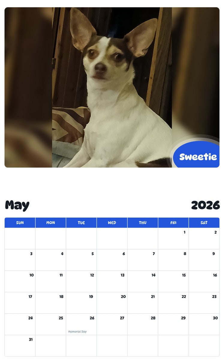 2026 - 2027 Sweetie - Pawidols Pet Calendar