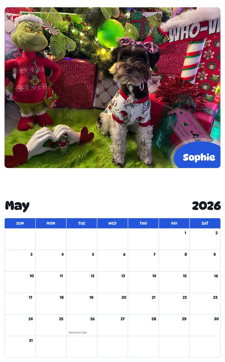 2026 - 2027 Sophie - Pawidols Pet Calendar