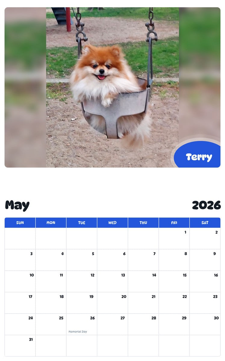 2026 - 2027 Terry - Pawidols Pet Calendar