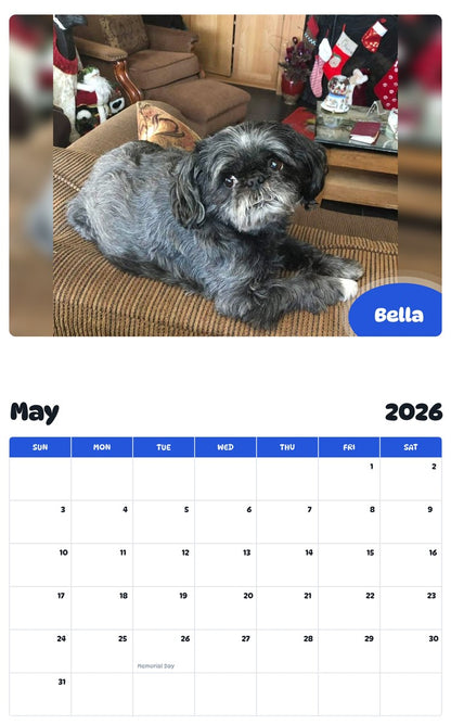 2026 - 2027 Bella - Pawidols Pet Calendar