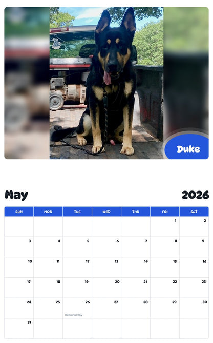 2026 - 2027 Duke - Pawidols Pet Calendar