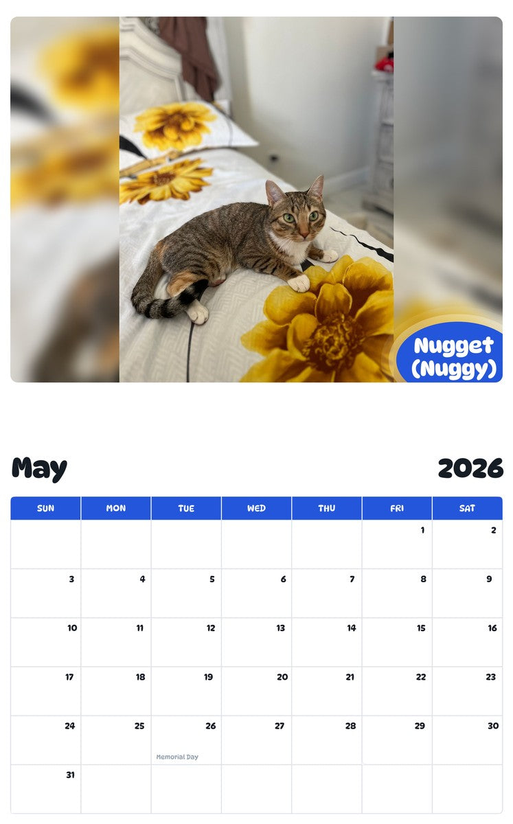 2026 - 2027 Nugget (Nuggy) - Pawidols Pet Calendar