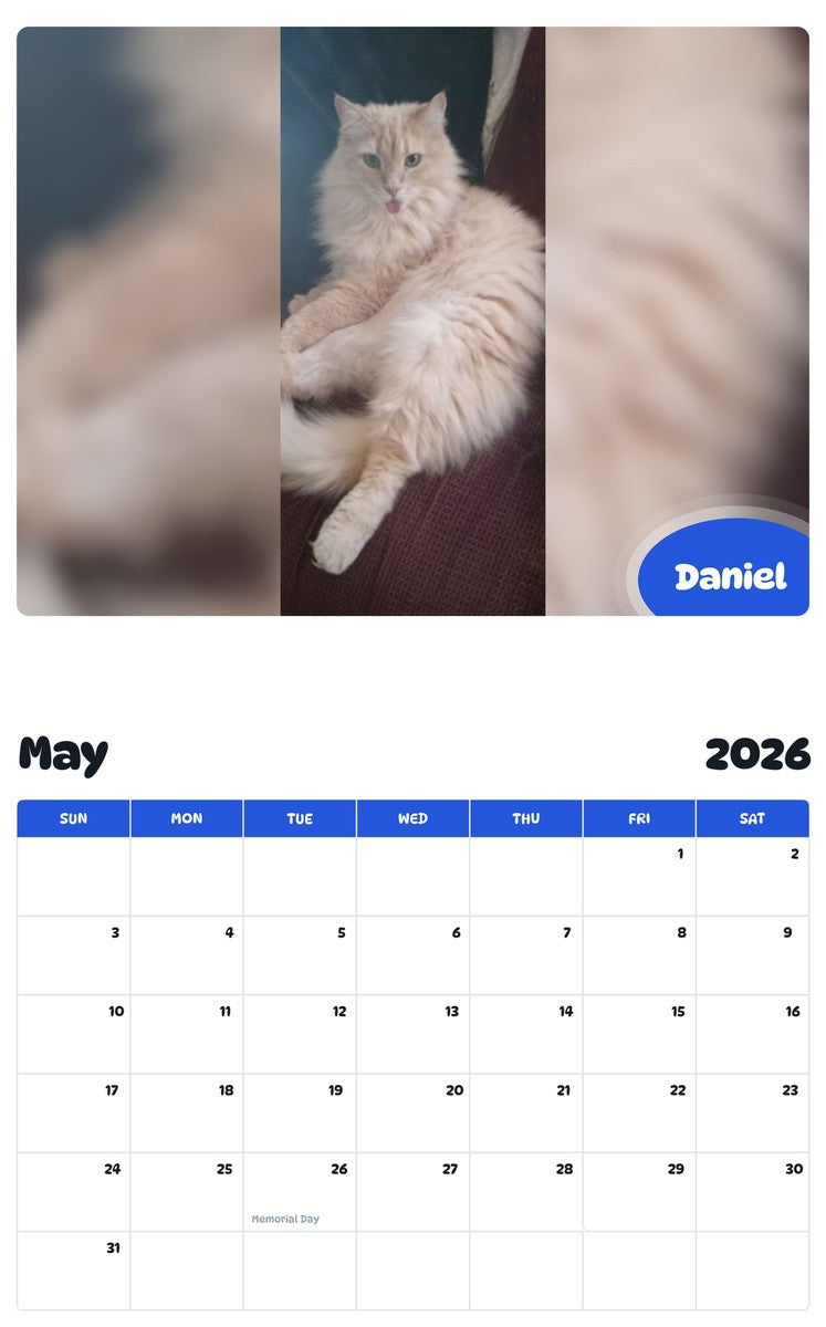 2026 - 2027 Daniel - Pawidols Pet Calendar