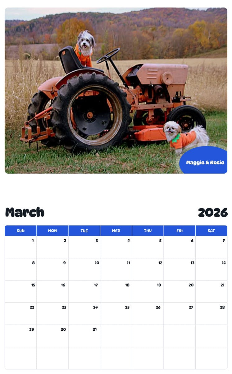 November 2025 - October 2026 Maggie & Rosie - Pawidols Pet Calendar