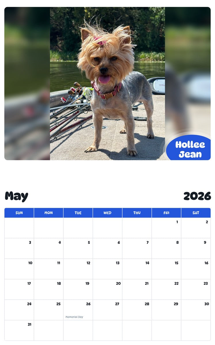 2026 - 2027 Hollee Jean - Pawidols Pet Calendar